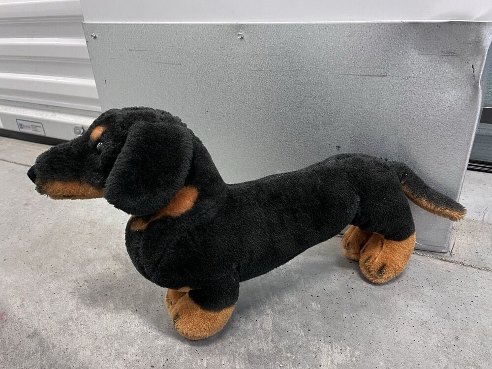 Melissa & Doug Black & Tan Dachshund Plush Realistic Stuffed Wiener Dog Toy TLC